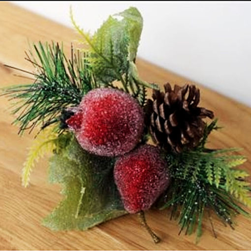 Picture of 17cm Pick - Glitter Pear and Pomegranite - Red