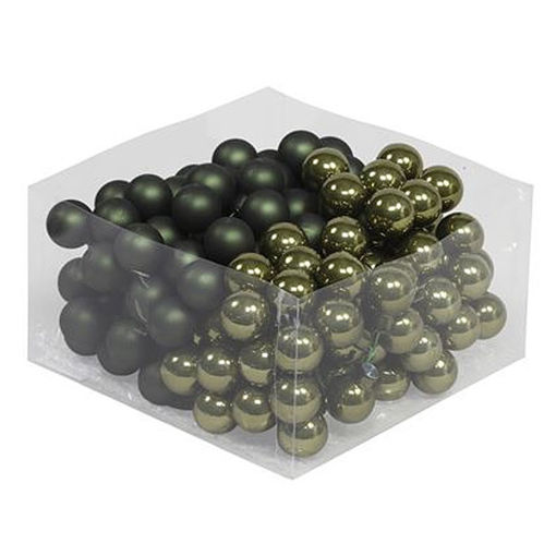 Picture of 25mm Glass Baubles on Wire  Pine Green