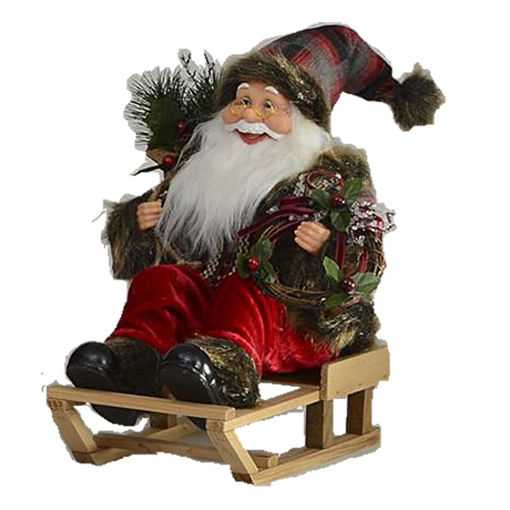 Picture of Santa on Sleigh | Tartan | 40cm