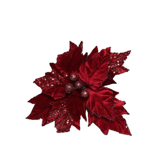 Picture of Pick Poinsettia Velvet Burgundy | Medium