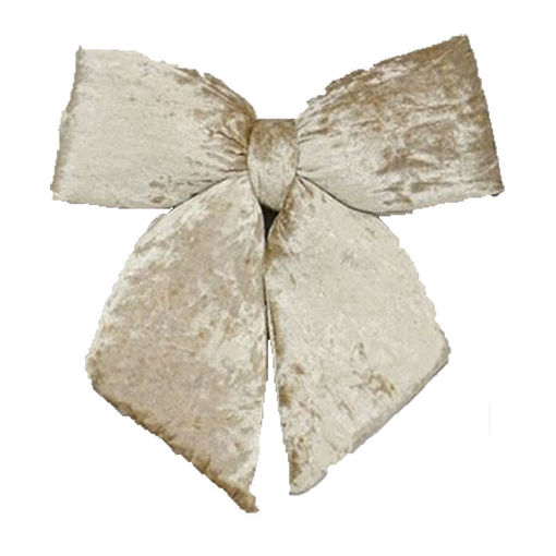 Picture of Plush Bow Decoration | Beige Velvet |28cm