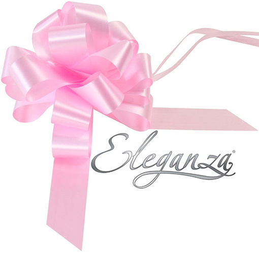 Picture of Ribbon  - Poly  Pull Bow - Light Pink 30mm 30pcs