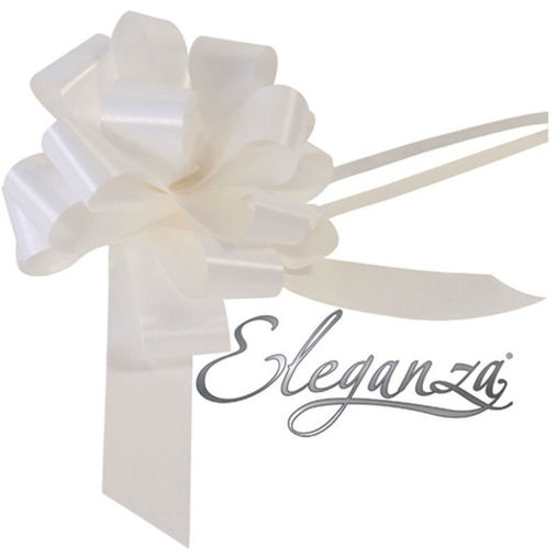 Picture of Ribbon  - Poly  Pull Bow - White 30mm 30pcs