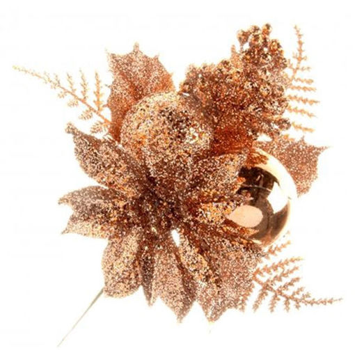 Picture of Pick Poinsettia Gold 6pcs