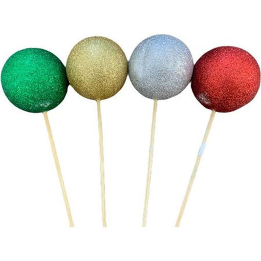 Picture of Pick glitter bauble 6pcs 50cm
