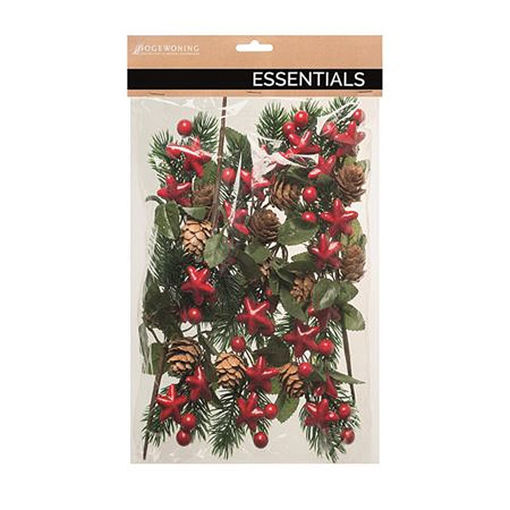 Picture of Pick Pinecone Star & Berry 12pcs 17cm