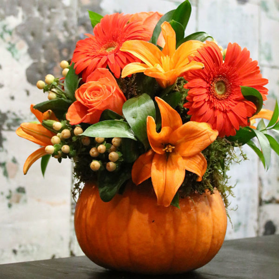 Our Autumn Obsession: Pumpkin Vase Arrangement | Flower Suppliers ...